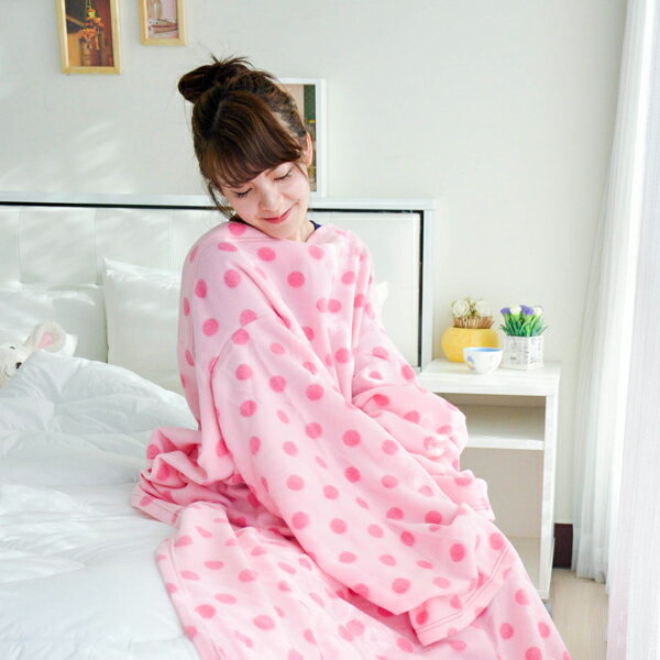 【甜蜜點點】 時尚加厚懶人袖毯 ◆台灣精製◆ HOUXURY寢具生活網繽紛紅點