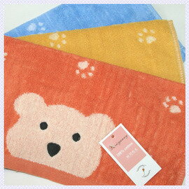 【esoxshop】*小熊雙面印花方巾(34x34cm)_共3色*居家必備良品《毛巾/手巾/方巾》
