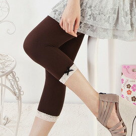 【esoxshop】╭*蝴蝶結小白蕾絲造型七分褲╭*日系流行款《絲襪/褲襪褲/造型襪》