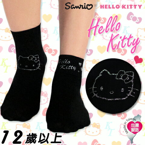 【esoxshop】美娜斯 Hello Kitty限量 超薄透氣寬口襪 大頭印花款 短襪 花紋 造型