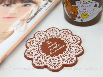 ◎123便利屋◎【DK301】英文蕾絲隔熱墊 浪漫復蕾絲矽膠防水杯墊防滑杯墊 隔熱墊~不挑色