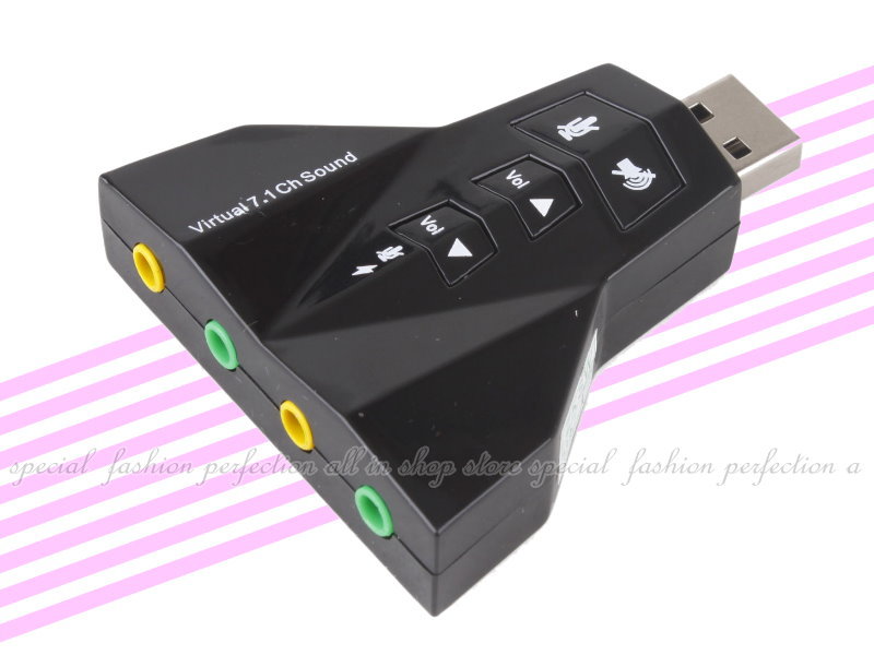 雙耳機音效卡 模擬7.1聲道 雙麥克風介面 USB音效分享器USB音效卡【DB315】◎123便利屋◎  