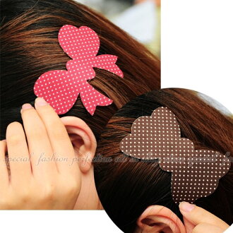 波點蝴蝶結魔法萬能貼 蝴蝶結髮飾造型 無痕瀏海便利魔法氈(瀏海貼/瀏海便利貼)【GL345】◎123便利屋◎