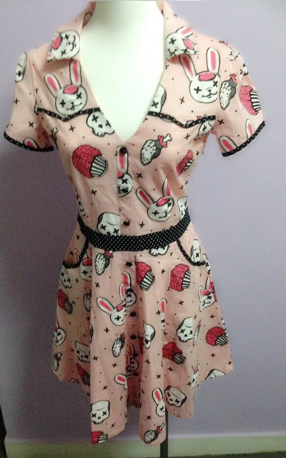歐美直送-粉紅兔短袖洋裝(現貨)