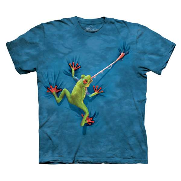 【摩達客】美國進口The Mountain 攀岩青蛙（預購）純棉環保短袖T恤