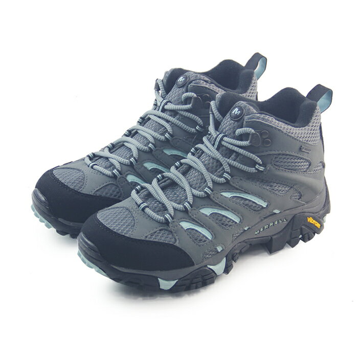 (女)MERRELL MOAB MID GORE-TEX 戶外鞋 灰/淺藍-ML32670