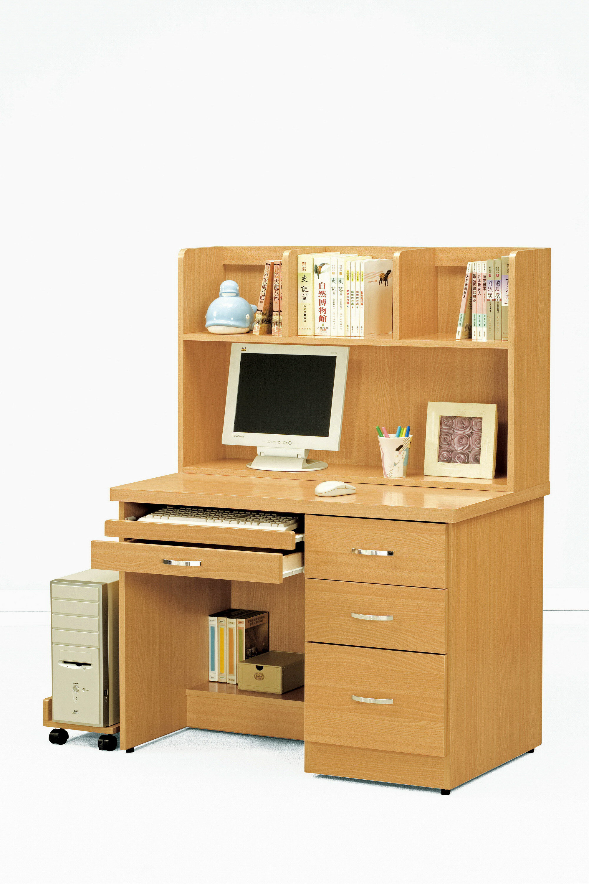 【尚品家具】CM-213-5 貝莎3.5尺檜木色電腦桌下座