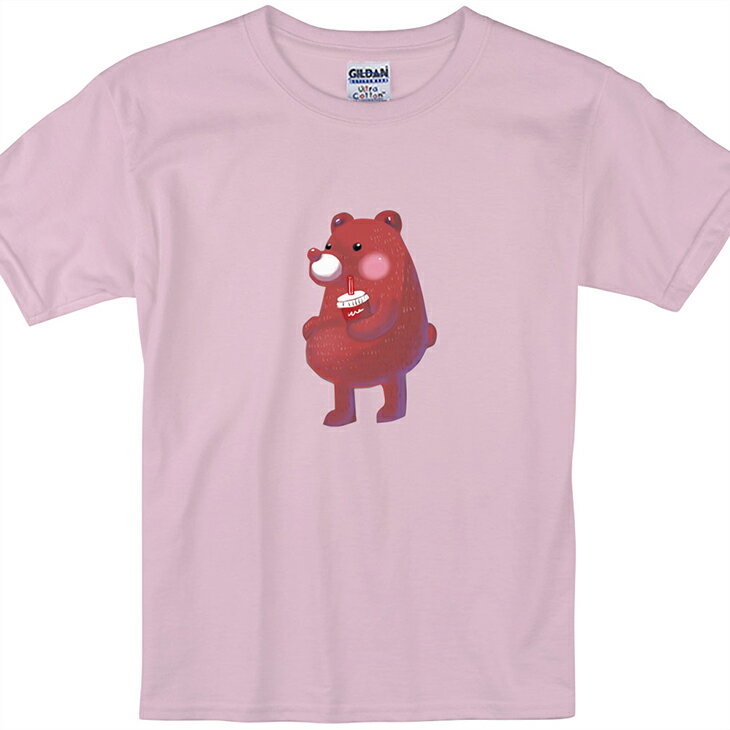 設計師系列 - T恤：【 熊 】兒童短袖 T-shirt ( 粉紅 / 水藍 / 寶石藍 )陳小安