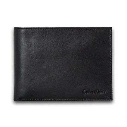 美國百分百【全新真品】Calvin Klein 皮夾 CK 短夾 黑 二折 皮革 鑰匙圈 鈔票層 專櫃 男 C749