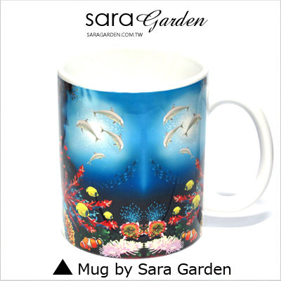 (24H) 客製 質感 彩繪 馬克杯 Mug 歡樂 海底 海豚 咖啡杯 陶瓷杯 杯子 Sara Garden 品牌手作【M0320012】