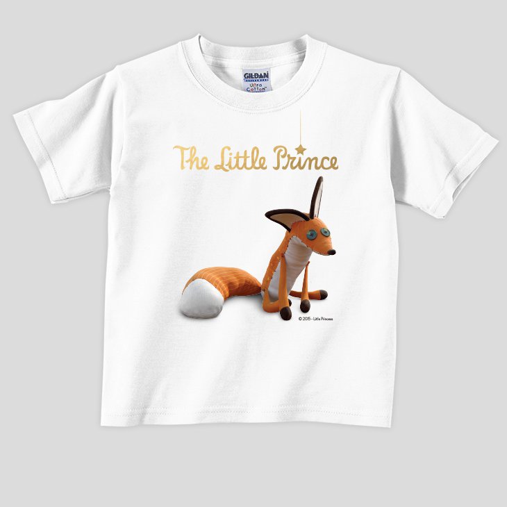 小王子電影版授權 - T恤：【 親愛的狐狸 】兒童短袖 T-shirt ( 白 / 粉紅 / 水藍/ 麻灰 / 果綠 )