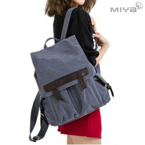Miya米亞 Jelf 帆布中性多揹法斜背/後背包女包男包(雙肩 斜背 側背 單肩 斜跨 通勤 電腦 百搭)
