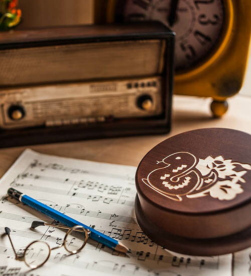 木製 發條式 選轉音樂盒 客製化 禮物-十二生肖 - 蛇