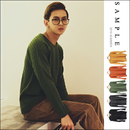 現貨 針織【SA14006】韓國製 羅紋麻花編織毛衣【Sample】-共5色