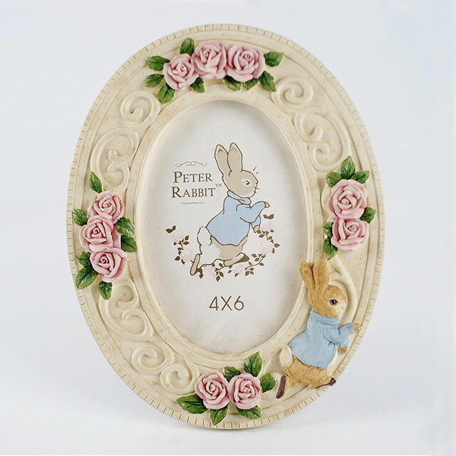 AnniesFriends 彼得兔 Peter Rabbit 玫瑰 相框 家飾 擺飾 典雅 浪漫 米白色 禮品