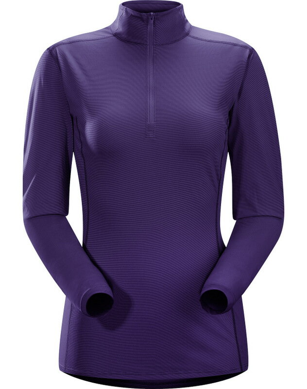 Arcteryx 始祖鳥 登山排汗衣/半門襟長袖排汗衣 女款 11685 Phase SL Zip LS 黑梅紫 Arc'teryx