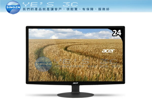 「YEs 3C」 acer S240HL(bd) 24吋寬 Full HD 超薄 高畫質液晶螢幕 免運 yes3c