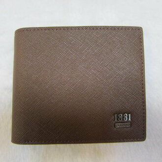 ~雪黛屋~18NINO81 男紳士短型皮夾進口專櫃100%進口牛皮材質標準尺寸固定型證夾NI700-072-1801咖