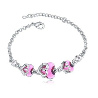 925純銀手鍊水晶手環-時尚經典愛心鑲鑽情人節生日禮物女飾品3色73jw296【獨家進口】【米蘭精品】 2