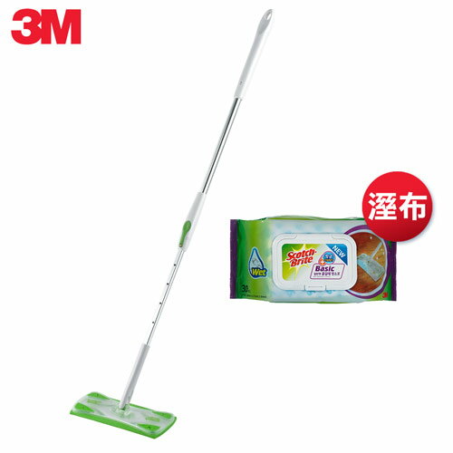 3M 百利除塵紙拖把+溼式除塵紙標準款30張