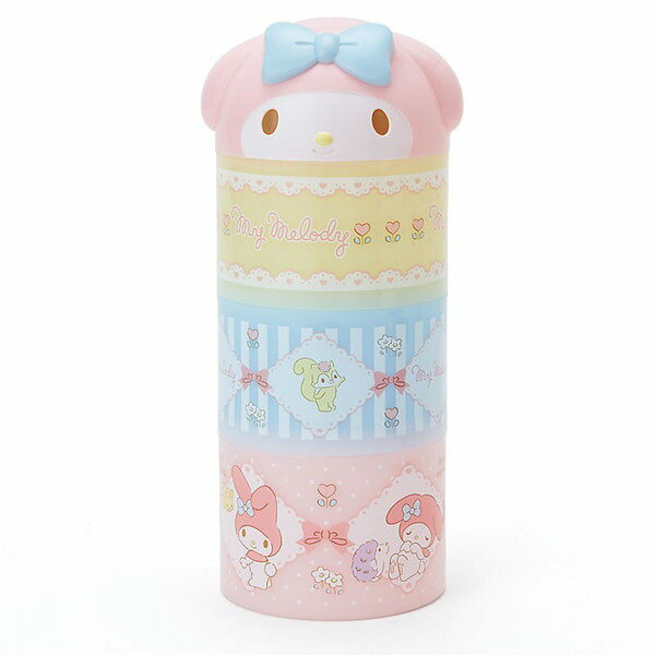 日本直送 Sanrio 三麗鷗 Hello Kitty / 美樂蒂 My Melody 圓柱形三層 餐盒 日本製