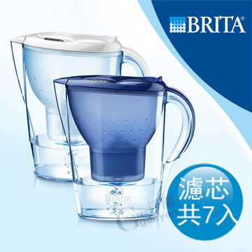 [淨園] 德國BRITA Marella馬利拉3.5L濾水壺(1壺1芯) + 6入濾芯 (共7入濾芯)