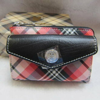 ~雪黛屋~Kinloch Anderson英國 金安德森格紋零錢包鑰匙包 專利緹花布+100%牛皮KA-31608繽紛紅