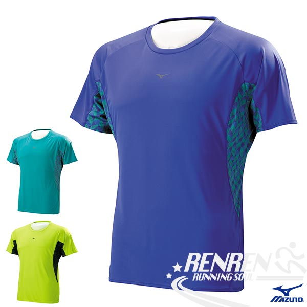 MIZUNO美津濃 男路跑T恤(新藍紫) 運動短袖上衣T 輕薄柔軟 吸汗速乾 抗紫外線