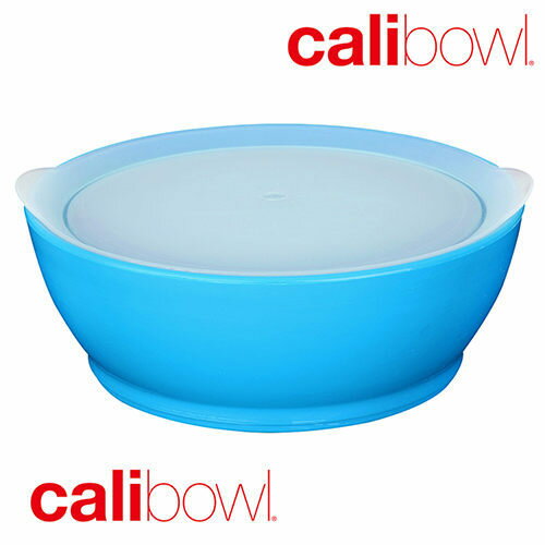 美國 Calibowl 專利防漏幼兒學習碗 12oz (單入附蓋無吸盤款) -淺藍色
