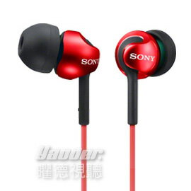 【曜德↘狂降】SONY MDR-EX110LP 黑紅 耳道式耳機 時尚金屬 ★免運★送收納盒★ 