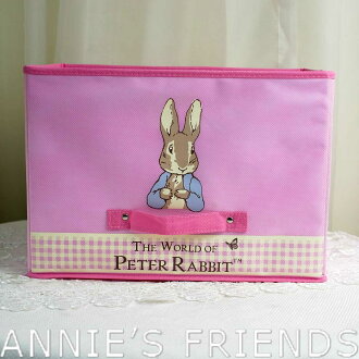 AnniesFriends 彼得兔 Peter Rabbit 橫式 摺疊 收納箱 粉色 不織布 玩具箱 鄉村風