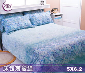 【名流寢飾家居館】奇夢幻想．100%精梳棉．標準雙人床包組薄被套全套．全程臺灣製造