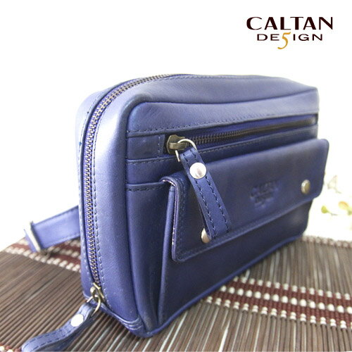 【CALTAN】手工牛皮率性斜背包-陶釉藍*5203ht-blue