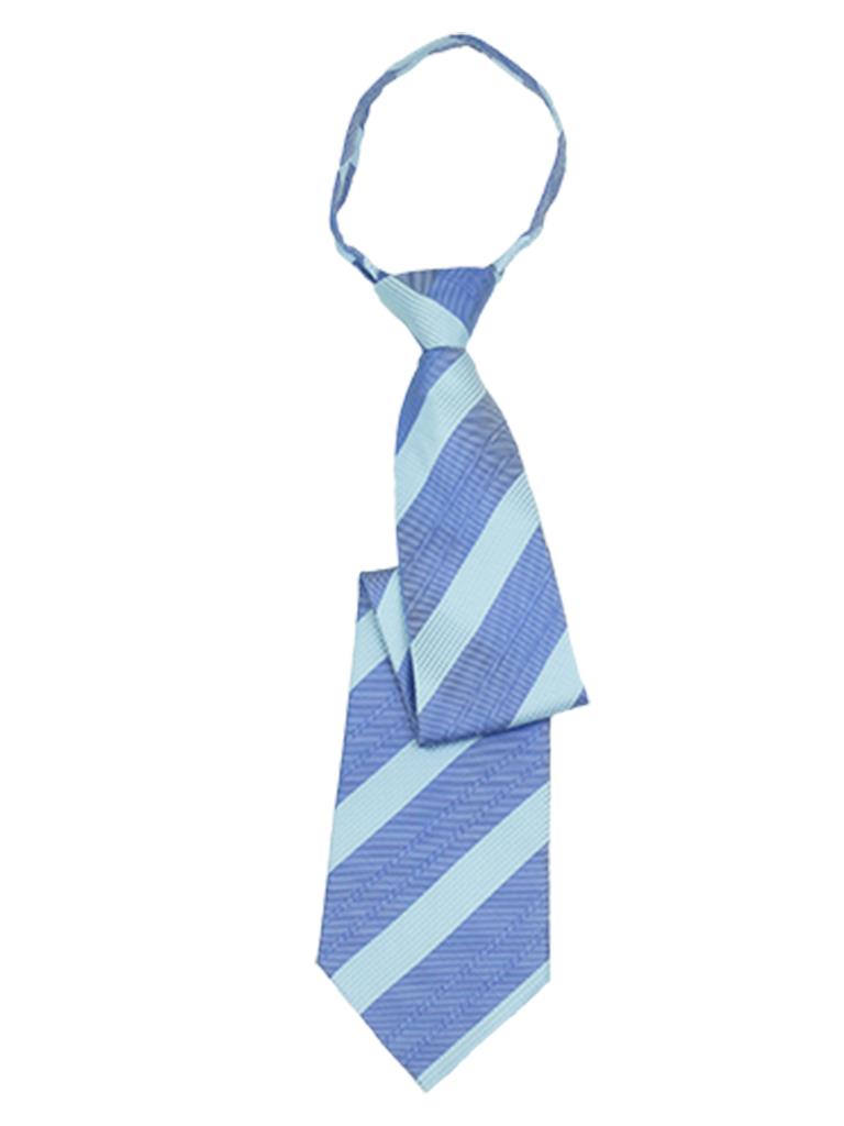 泰樂福寬寬版粗斜條紋拉鍊領帶(藍)