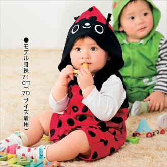 【這裡現貨出清】不用等! 日本空運nissen  -童裝-可愛連身衣+長袖T恤2件組-瓢蟲(紅色) 0
