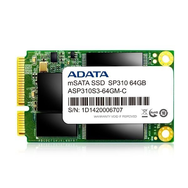 ＊╯新風尚潮流╭＊威剛 SP310 64G mSATA SSD固態硬碟 支援智慧型回應 三年保固 ASP310S3-64GM-C  