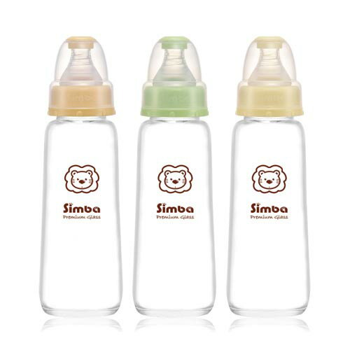 【奇買親子購物網】小獅王辛巴simba 標準玻璃大奶瓶240ml(橘/綠/黃)