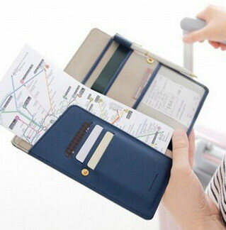 韓版 旅遊護照夾 中款錢包長夾 證件包 (音樂影片購)