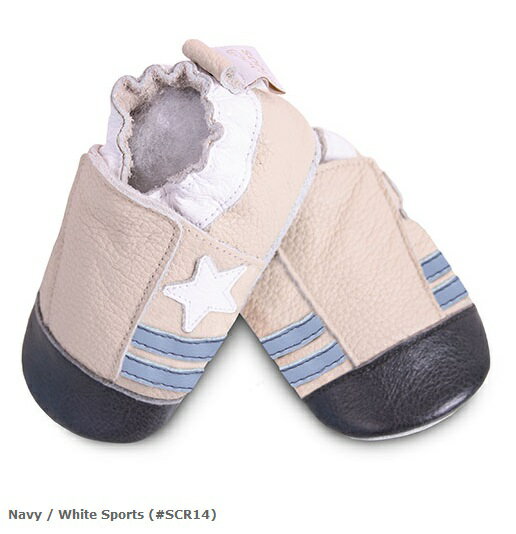 【HELLA 媽咪寶貝】英國 shooshoos 安全無毒真皮手工鞋/學步鞋/嬰兒鞋_米色小星星(公司貨)