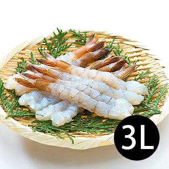 【台北濱江】鮮甜去殼拉長蝦3L(白蝦)240G/盒