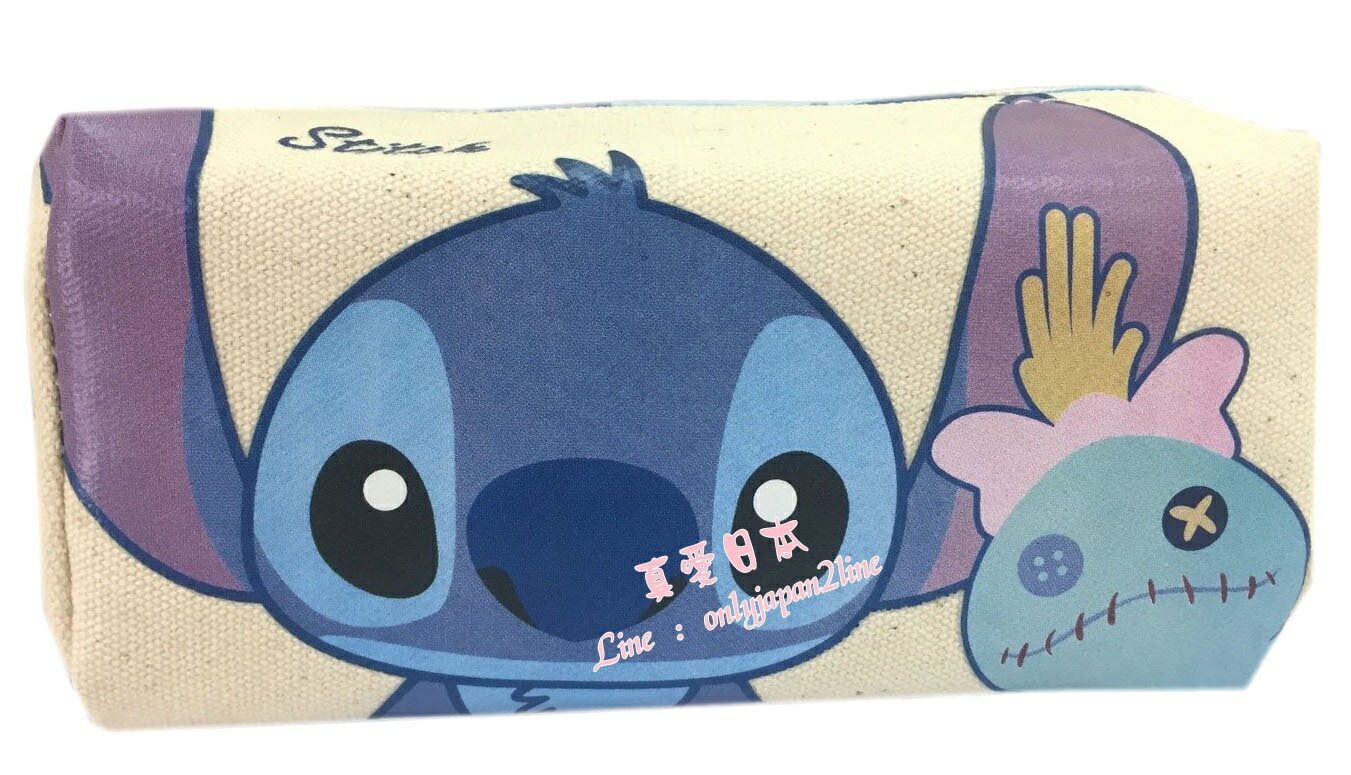 【真愛日本】16080400005	長四方帆布筆袋-史迪奇迪士尼 星際寶貝 史迪奇 鉛筆盒 收納 筆袋