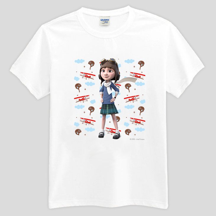 小王子電影版授權 - T恤：【 夢想飛行 】短袖修身 T-shirt ( 白 / 粉紅 / 水藍/ 麻灰 )