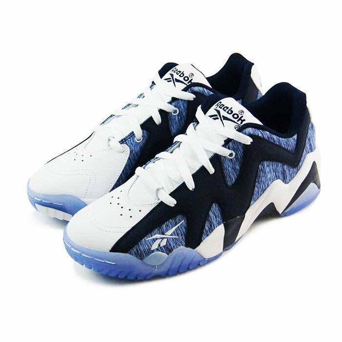 (男)REEBOK KAMIKAZE II LOW 籃球鞋 白/黑/藍-M49353