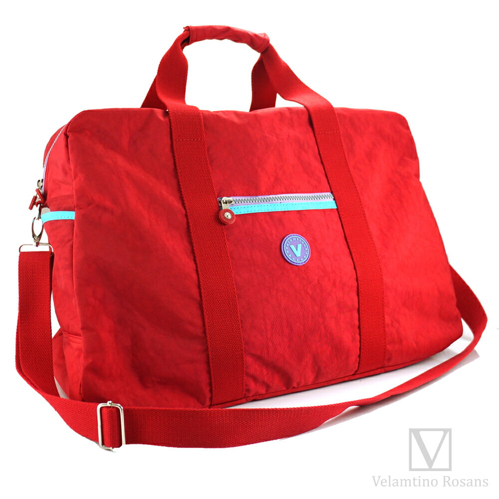 Velamtino配色輕量防水系-超大容量萬用旅行袋/運動健身袋(紅色)