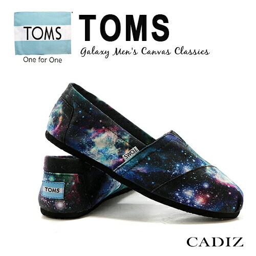 【Cadiz】美國真品正品 TOMS 黑色星球帆布休閒鞋 [Galaxy Men's Canvas/ 代購/ 現貨]