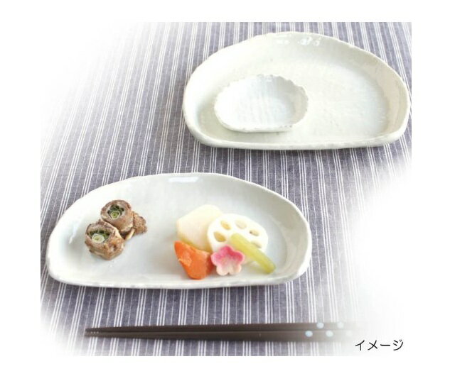 日本 Izawa 美濃燒 白化粧半月型餐盤 - 小 / 中 / 大
