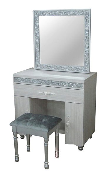 【尚品家具】784-05 蘿絲洗白色3尺房間桌椅化妝台鏡台