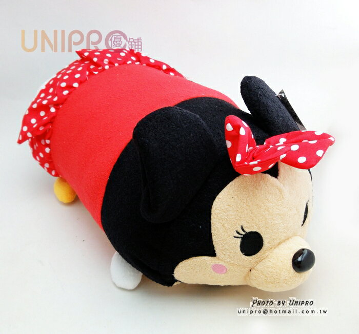 【UNIPRO】迪士尼 TSUM TSUM 疊疊樂 米妮 Minnie 圓柱 抱枕 靠枕 絨毛玩偶 禮物 正版授權