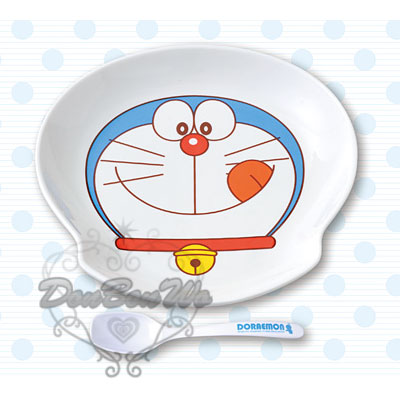 哆啦A夢小叮噹塑膠餐盤咖哩盤附湯匙景品030101海渡