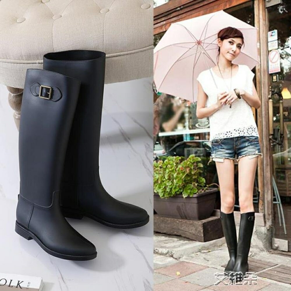 长筒雨靴 显瘦韩国高筒雨鞋女成人时尚水鞋长筒雨靴防滑胶鞋套鞋马靴
